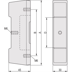 Schroff CompacPRO Rear Foot, 3 U, increased 45 mm