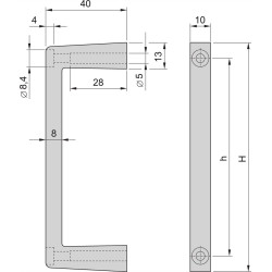 Schroff MultipacPRO Front Handle, One-Piece, Width 10 mm, 3 U