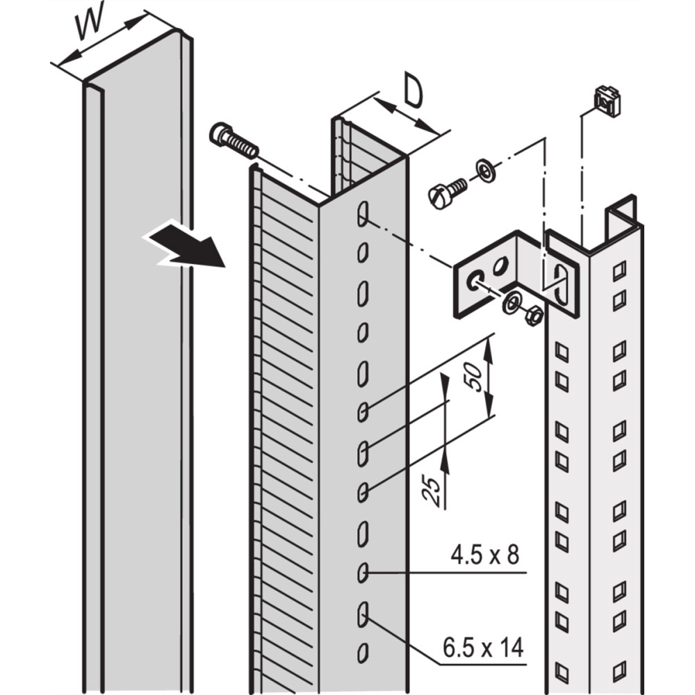 Schroff Mounting Kit for Cable Channel