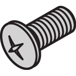 Schroff Countersunk Screw, Pozidrive, Cross Recess M4x10, Zinc-Plated, 100 pcs