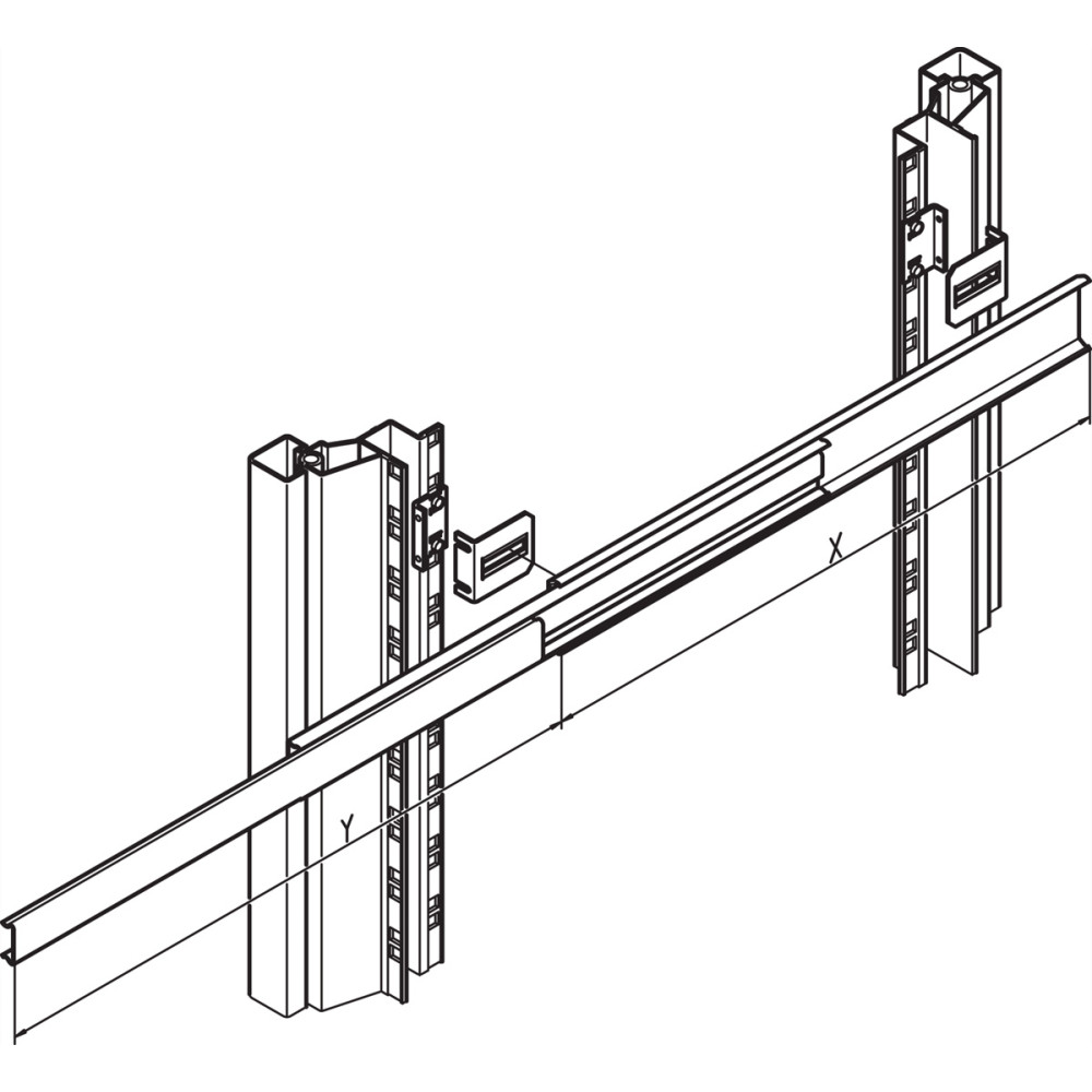 Schroff Mounting Kit for Telescopic Slide, Universal for 1 or 2 U, Varistar