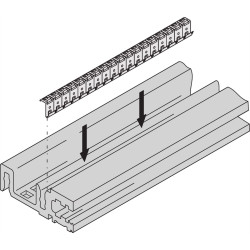 Schroff Horizontal Rail Type H-VT, Heavy, With EMC Gasket, 84 HP