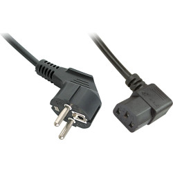 Lindy IEC Mains lead, angled, 3m