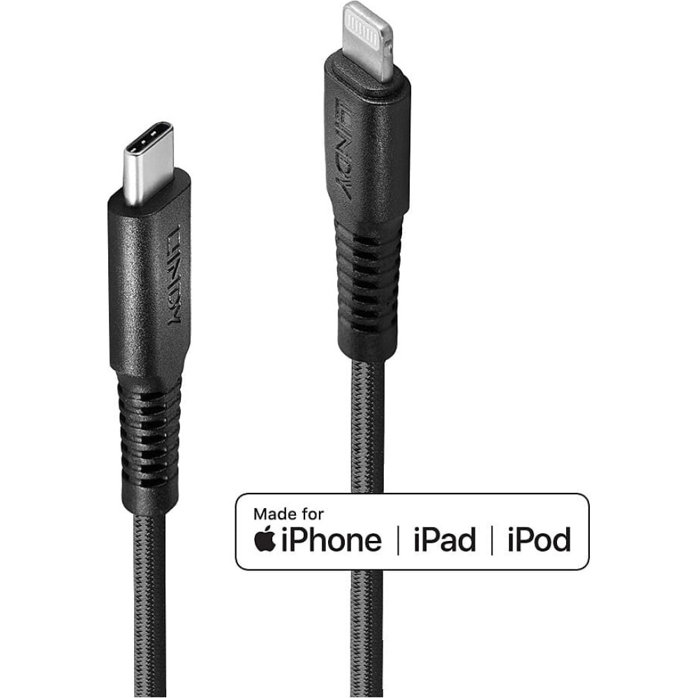 Lindy 3m Reinforced USB Type C to Lightning Cable