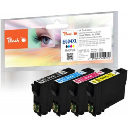Peach PI200-988 tintes kārtridžs 3 pcs Oriģināls Augsta (XL) produktivitāte Melns, Tirkīzzils, Fuksīns, Dzeltens