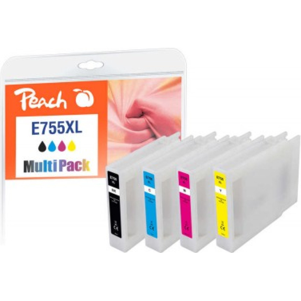 Peach PI200-724 tintes kārtridžs 4 pcs Saderība Augsta (XL) produktivitāte Melns, Tirkīzzils, Fuksīns, Dzeltens