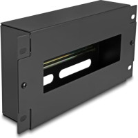 Delock 10″ Circuit-breaker strip with cover and DIN rail 3U metal black