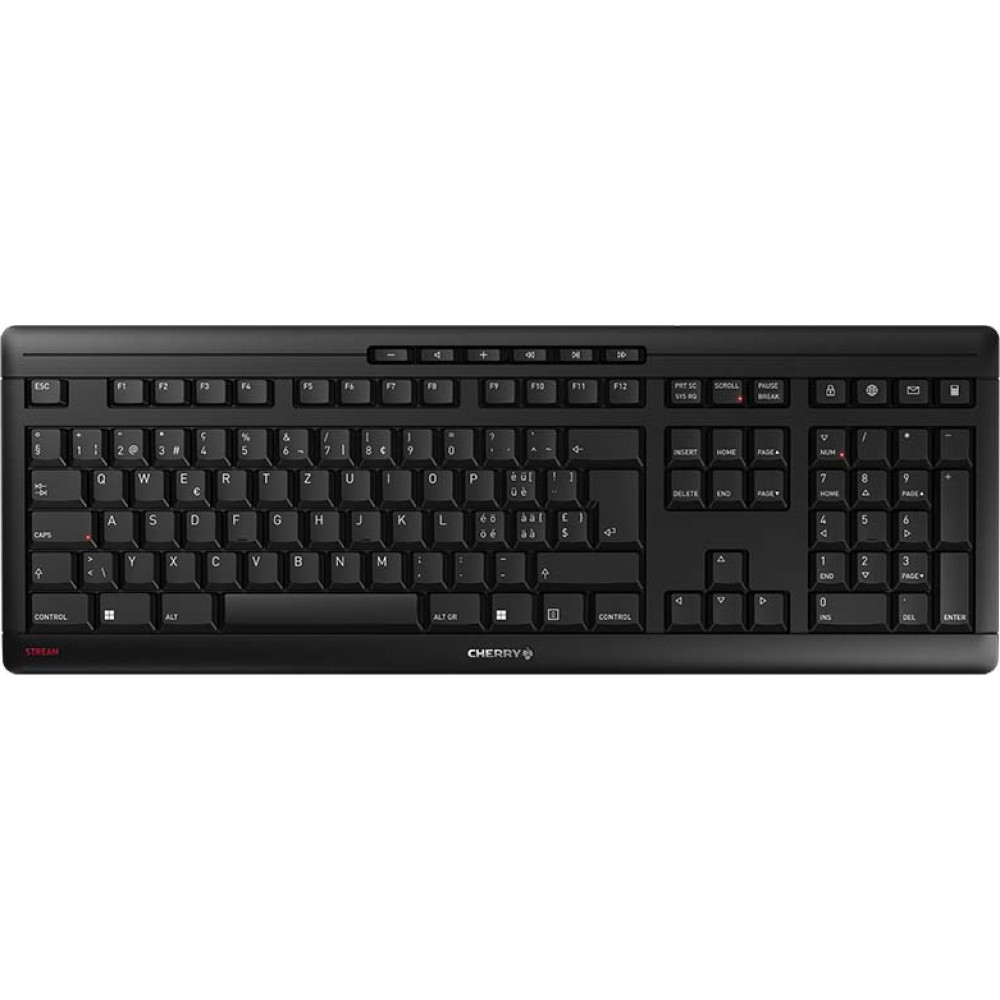Cherry Stream Wireless tastatūra Universāls RF bezvadu + USB QWERTZ Swiss Melns