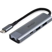 Lindy 43422 interfeisa centrmezgls USB 3.2 Gen 2 (3.1 Gen 2) Type-C 10000 Mbit/s Pelēks