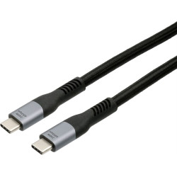 Exsys EX-K1598-1.0 USB4.0 Kabel USB-C Stecker 1m 40Gbit/s 5A 240W schwarz Gewebe, 40Gbit/s, 240W, schwarz, 1 m