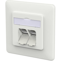 Metz Connect E-DAT C6A IDC Dose, 2 Port, UP, verkehrsweiß