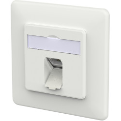 Metz Connect E-DAT C6A LSA++ Dose, 1 Port, UP, verkehrsweiß
