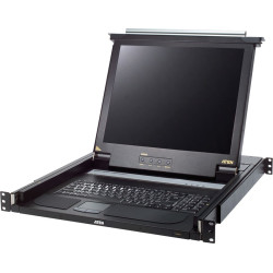 Aten CL1000M Single Rail Console, 43cm LCD, VGA, PS/2-USB, UK-Layout