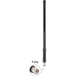 Delock WiFi 5.8 GHz Antenna N plug 7 dBi omnidirectional with steel spring black outdoor