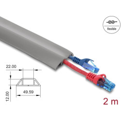 Delock Cable Duct PVC flexible 50 x 14 mm - length 2 m grey