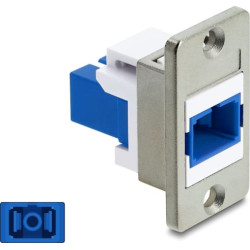 Delock Panel Mount SC Simplex female to SC Simplex female silver / blue / white