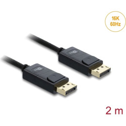 Delock Coaxial DisplayPort cable 16K 60 Hz 80 Gbps with braided coating 2 m