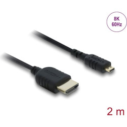 Delock Coaxial High Speed HDMI cable HDMI male to Micro HDMI male 8K 60 Hz 2 m