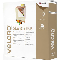 Velcro &reg; Klettband zum Aufn&auml;hen & Aufkleben, Haken & Flausch 20mm x 25m Wei&szlig;