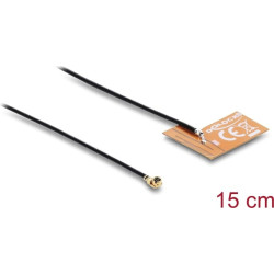 Delock WiFi 2.4 GHz Antenna I-PEX Inc., MHF&reg; I plug 2 - 3 dBi omnidirectional with connection cable 1.13 15 cm FPC internal self-adhesive