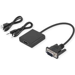 Secomp STANDARD Cableadapter, VGA+Audio - HDMI, M/F, 0.23 m
