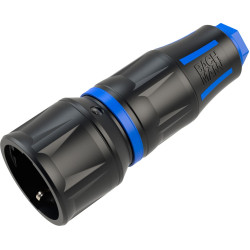 Bachmann Profi-Schutzkontaktkupplung CEE7/3, gummiert, schwarz-blau IP20