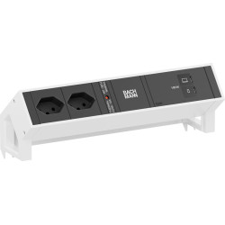 Bachmann DESK2 2xCH 90&deg; 1xUSB C/C 100W, L=0.2m RAL9010