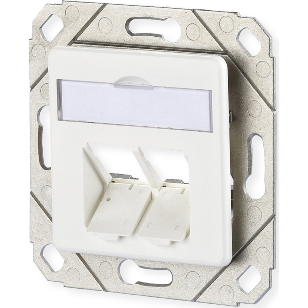 Metz Connect Modul Anschlussdose UPk, 2 Port unbest&uuml;ckt reinwei&szlig;