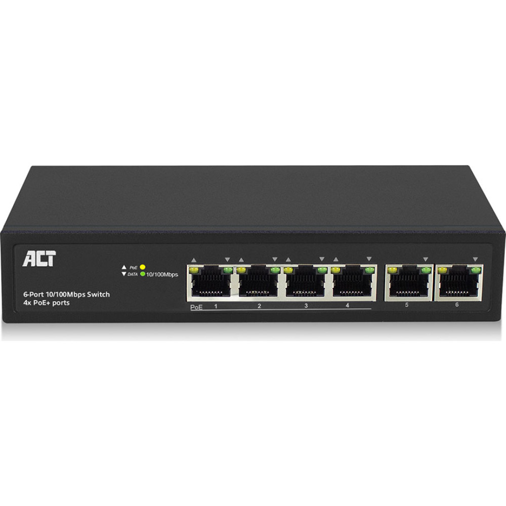 ACT POE+ SWITCH 6 PORTS 60W