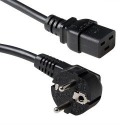 ACT POWERCORD SCHUKO-C19 BLK 3.00M