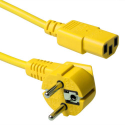 ACT PWRCORD CEE7/7 ANG-C13 YL 5.0M
