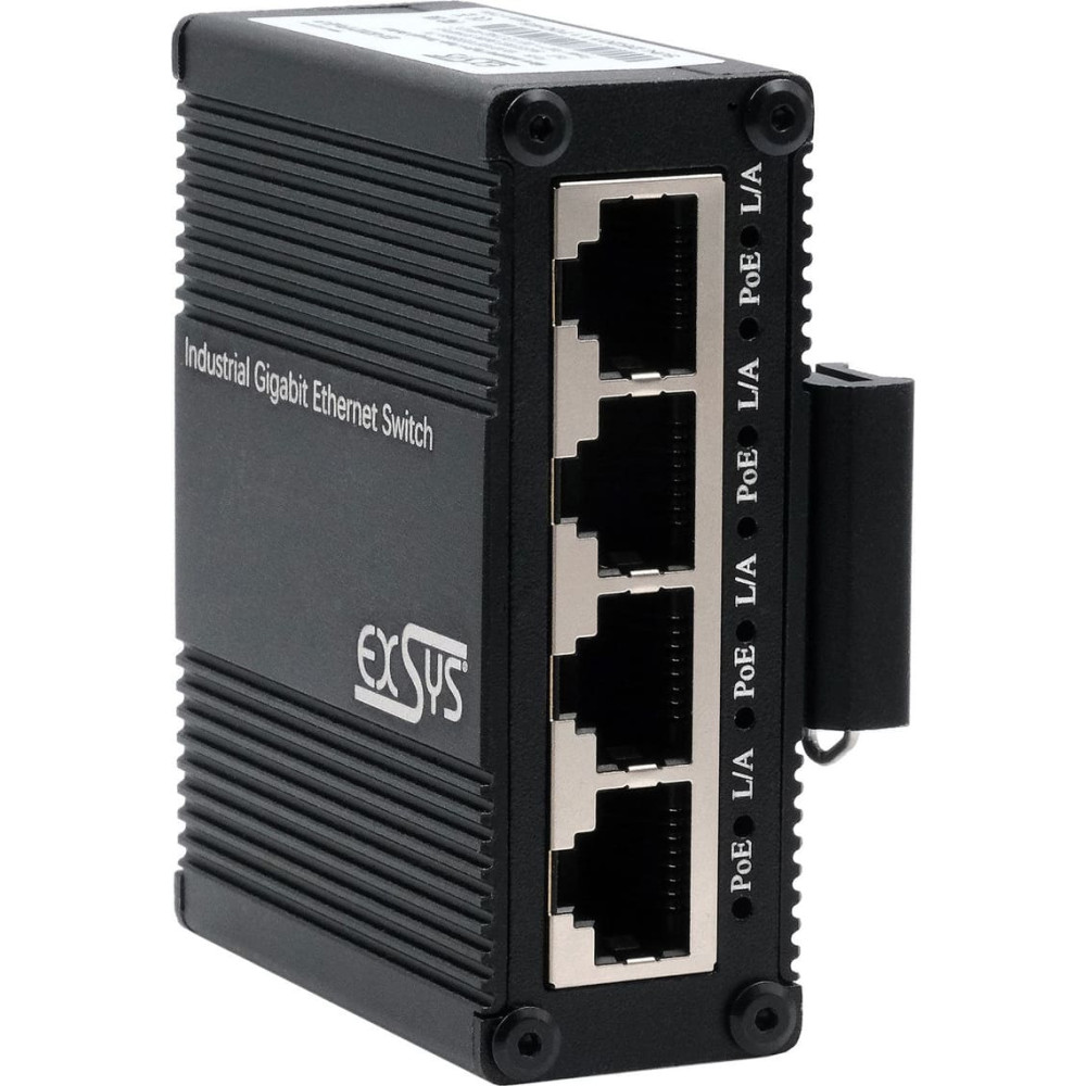Exsys EX-62021PoE-P 5-Port Industrial Gigabit Micro Switch mit Pass-Through, unmanaged