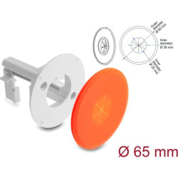 Delock Silicone Cable Bushing round &Oslash; 65 mm for wall mounting / desktop mounting white / orange