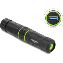 Delock Cable Connector USB 5 Gbps Type-A female to USB 5 Gbps Type-A female with M20 x 1.5 mm thread IP68 dust and waterproof