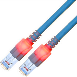 Easylan S/FTP DualBoot LED Patch Cable Cat.6 (Class E), LSOH, blue, 0.5 m