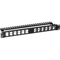 Trendnet TC-KP24SA 24 Port Patch Panel, für Keystones, gewinkelt 1U