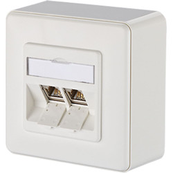 Metz Connect Dose AP/2 reinweiss E-DAT Modul 2 Ports, Kat.6 (Class E)