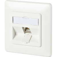 Metz Connect C6Amodul 1 Port 180°M UP-Dose, reinweiß RAL9010