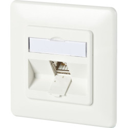 Metz Connect C6Amodul 1 Port 180°M UP-Dose, reinweiß RAL9010
