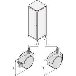 Schroff Eurorack Castor, 400 kg, 110 mm Height