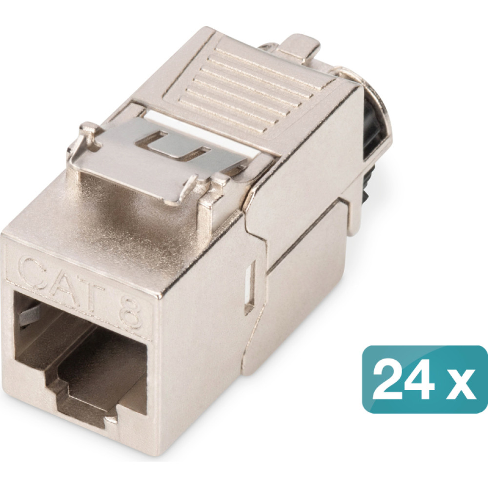 Digitus CAT 8.1 Keystone Module, Shielded, Tool-free Connection - 24 pcs