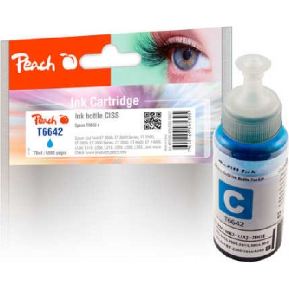 Peach PI200-425 tintes kārtridžs 1 pcs Saderība Standarta produktivitāte Tirkīzzils