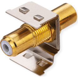 Roline RCA Keystone Coupler, Metal, Shielded, white