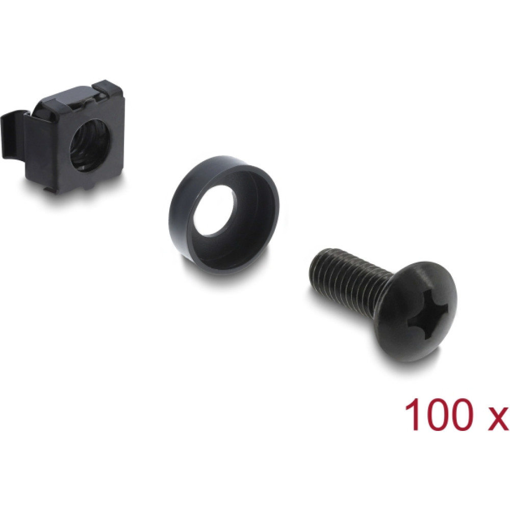 Delock Rack Mounting Set for 10″ and 19″ 100 pieces black