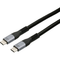 Exsys EX-K1598-2.0 USB4.0 Kabel USB-C Stecker 2m 40Gbit/s 5A 240W schwarz Gewebe, 40Gbit/s, 240W, schwarz, 2 m