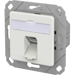 Metz Connect E-DAT C6A LSA++ Dose, 1 Port, UPk, verkehrsweiß