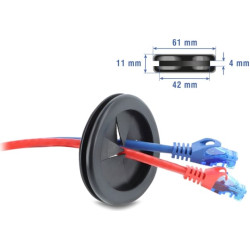 Delock Rubber Cable Bushing round Ø 50 mm black