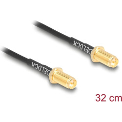 Delock Antenna Cable RP-SMA jack bulkhead to RP-SMA jack bulkhead RG-174 32 cm