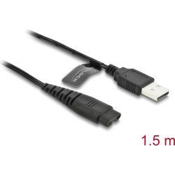 Delock USB Charging Cable 5 V for Electric Shavers compatible with Hatteker RFC-588, RFC-598, RFC-690, RFC-692, RFC-696, RSCX-7568, RSCX-9598 series - shaver charger replacement cable 1.2 m