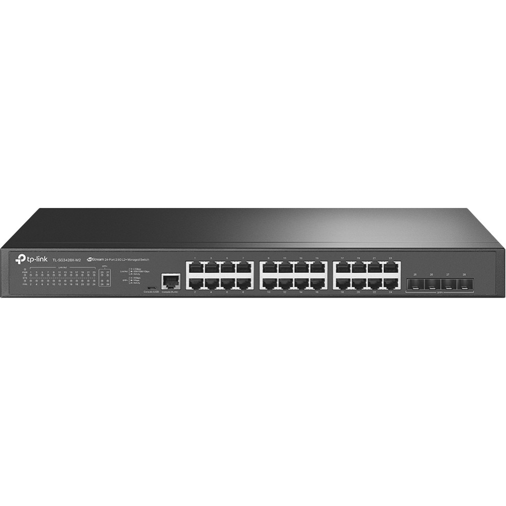Tp-Link Technologies TP-Link JetStream TL-SG3428X-M2 network switch Managed L2+ 2.5G Ethernet (100/1000/2500) 1U Black